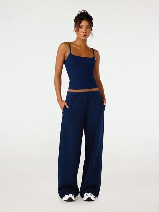 Crop Shop Boutique Pants - CSB Straight Leg Sweatpants in Navy, Size XXS